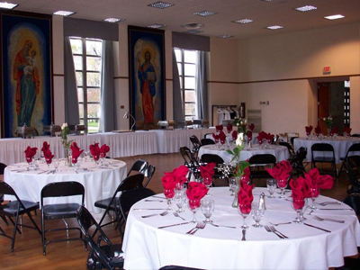 Caldwell Auditorium with set tables